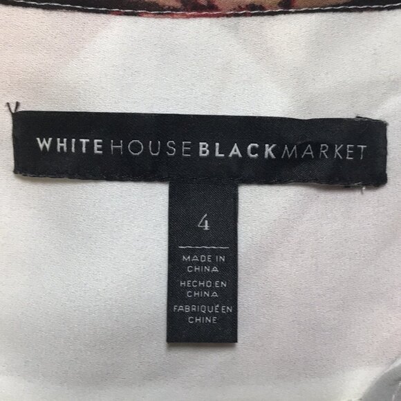 White House Black Market Zaida Boho Blouse in Ecru w/ Luscious - Picture 2 of 16